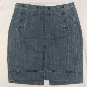 Free People Size 10 Button Flap Denim Skirt